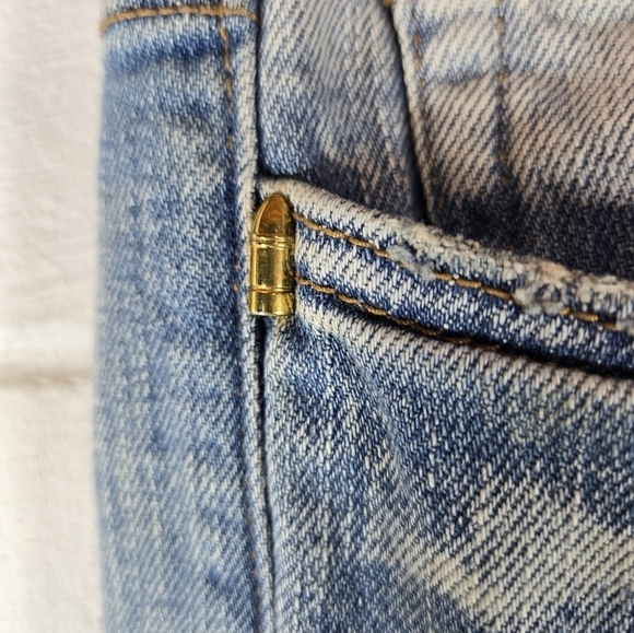 Golden distressed snake roses embroidered mens jeans - Picture 11 of 12